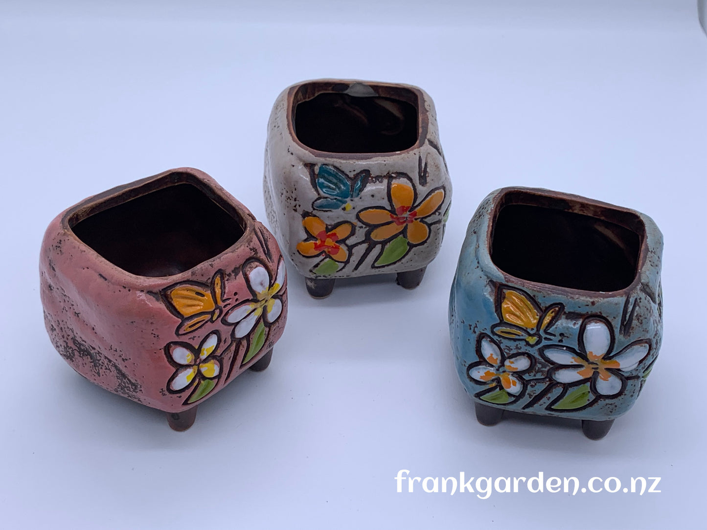 Succulent pot, ceramic flower pot, set of 3 pots