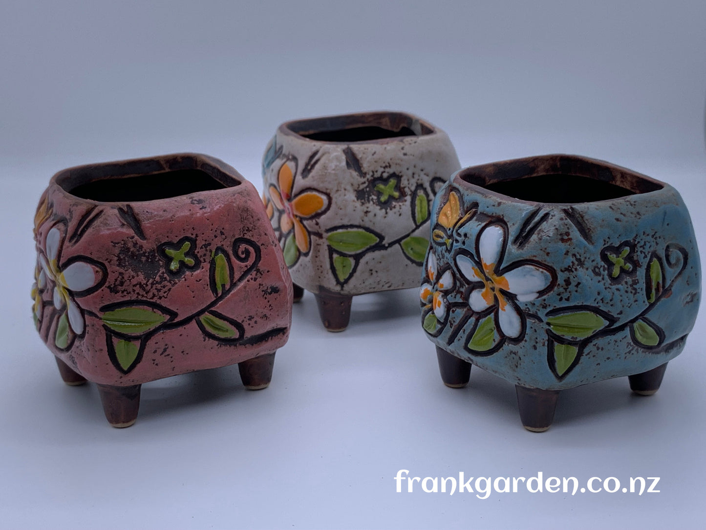 Succulent pot, ceramic flower pot, set of 3 pots