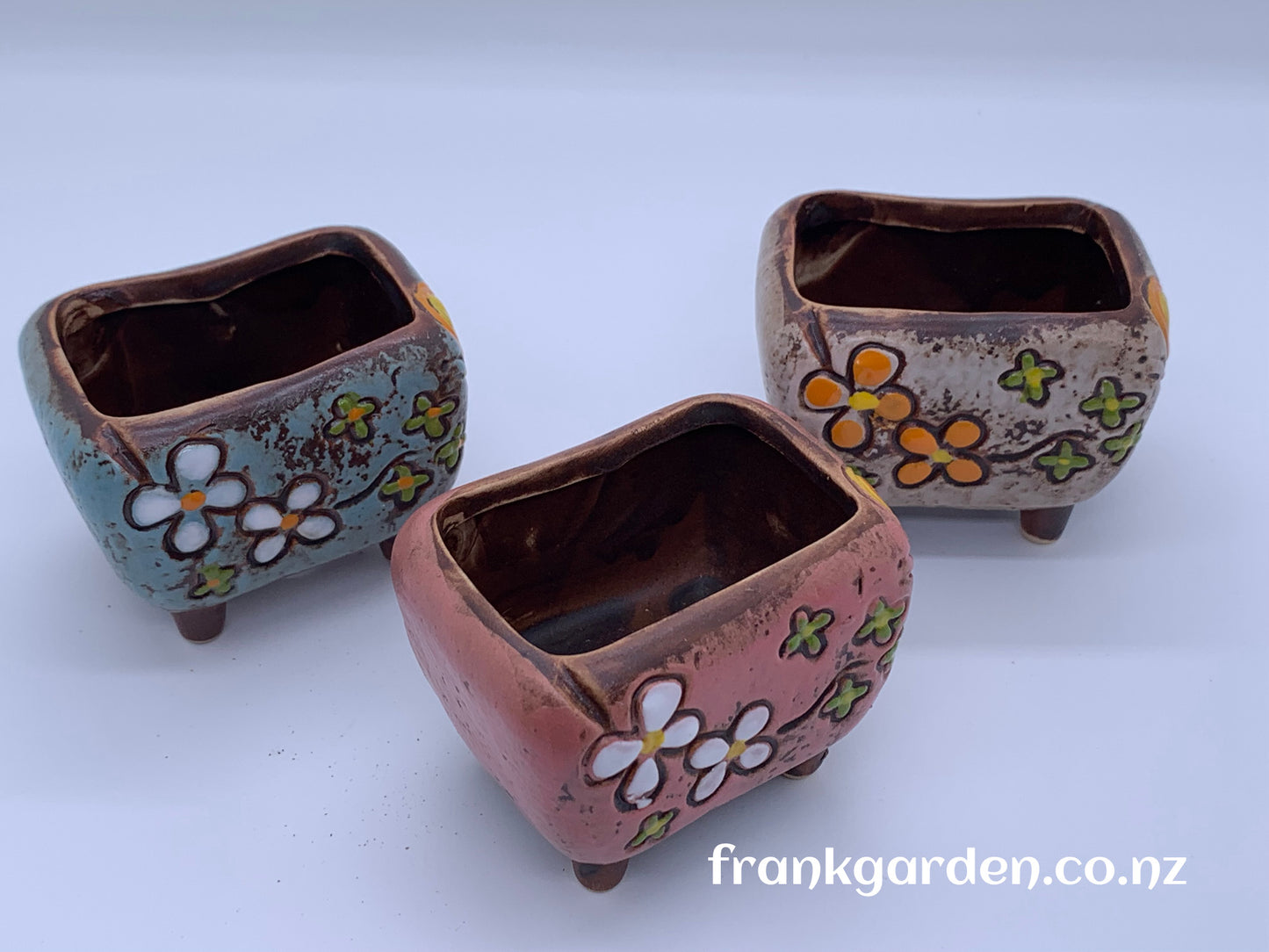 Succulent pot, ceramic flower pot, set of 3 pots